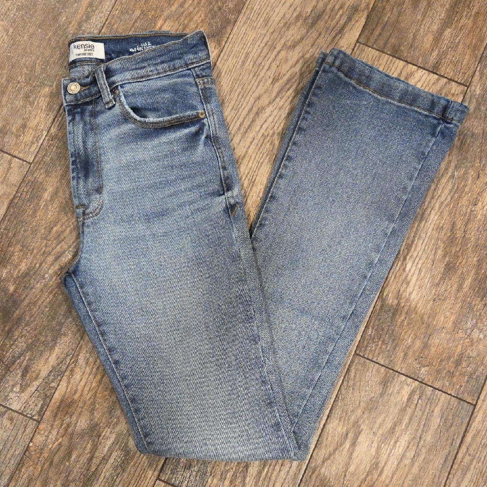 Kensie Women's High Rise Bootcut Jeans in Denim Blue